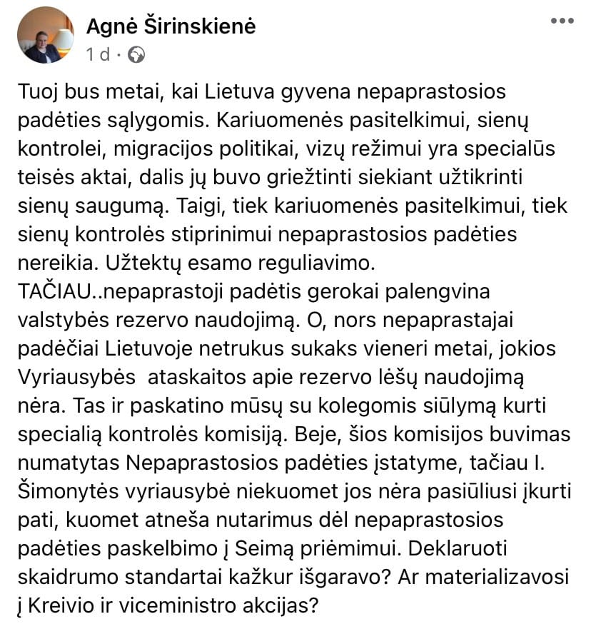 A. Širinskienės pasisakymas