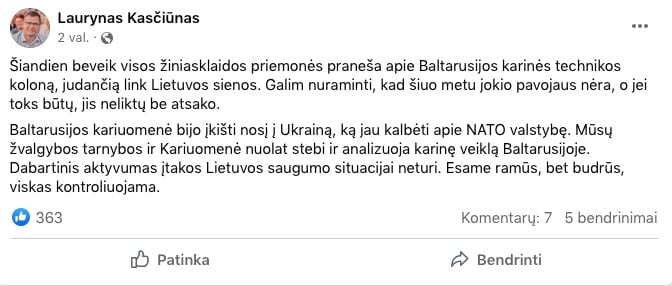 Feisbuko įrašas