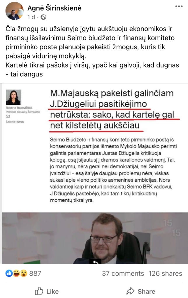 A. Širinskienės pasisakymas
