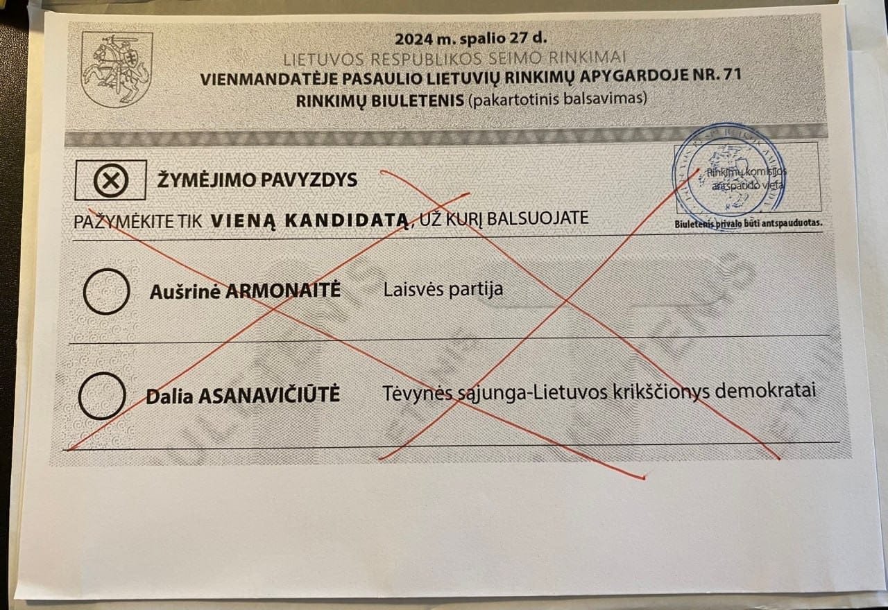 Užsienyje balsuojančių biuleteniai