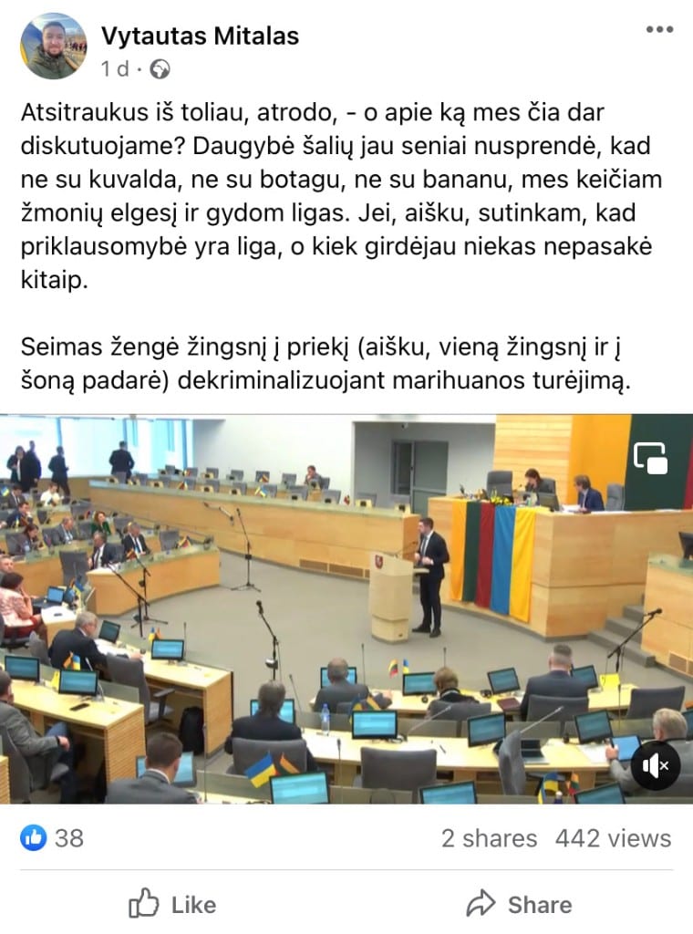 V. Mitalo pasisakymas