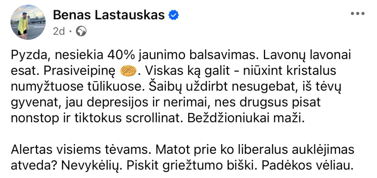 B. Lastausko pasisakymas
