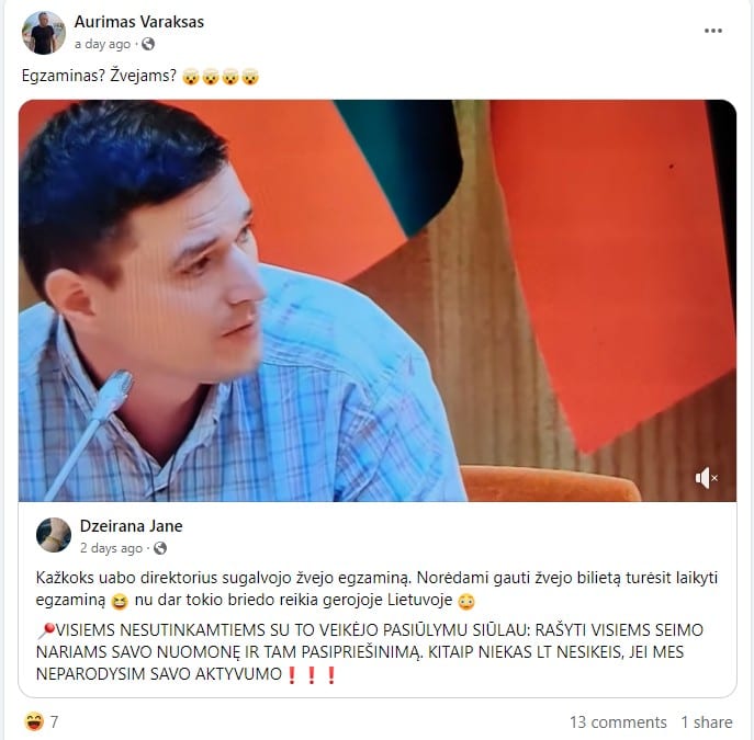 feisbuko įrašas