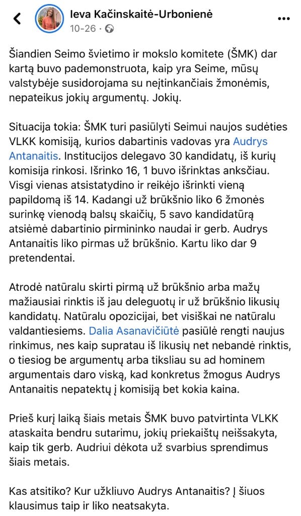 I. Kačinskaitės-Urbonienės pasisakymas