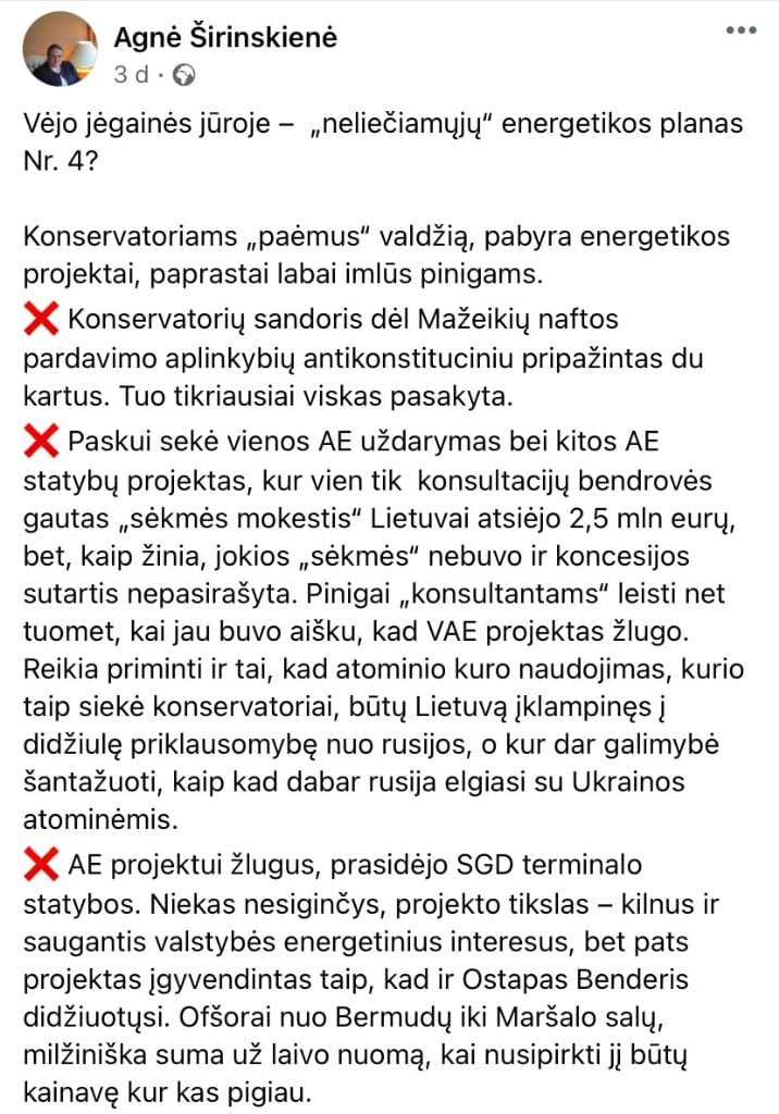 A. Širinskienės pasisakymas