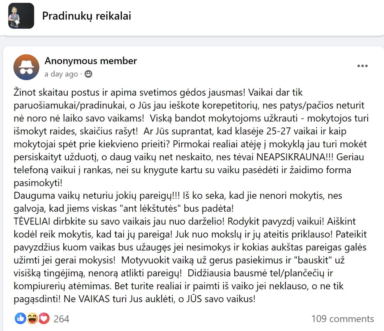 feisbuko įrašas
