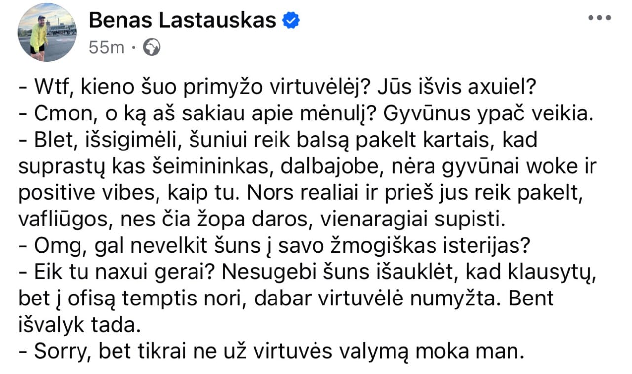 B. Lastausko pasisakymas