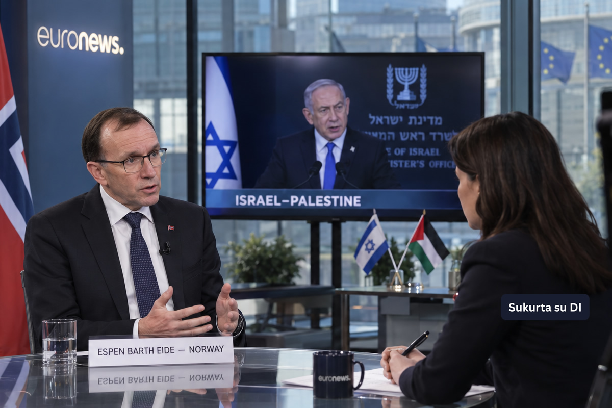 Norvegijos užsienio reikalų ministras: B. Netanyahu vyriausybė veda Izraelį labai pavojinga kryptimi