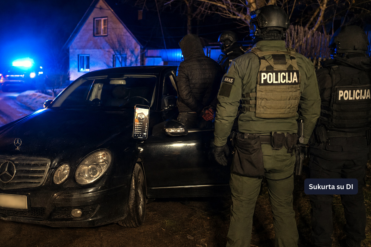 Policijos suvestinė: ginklus per „TikTok“ demonstravusį vyrą sulaikė „Aras“, šalia nutrūkusio laido rastas kūnas
