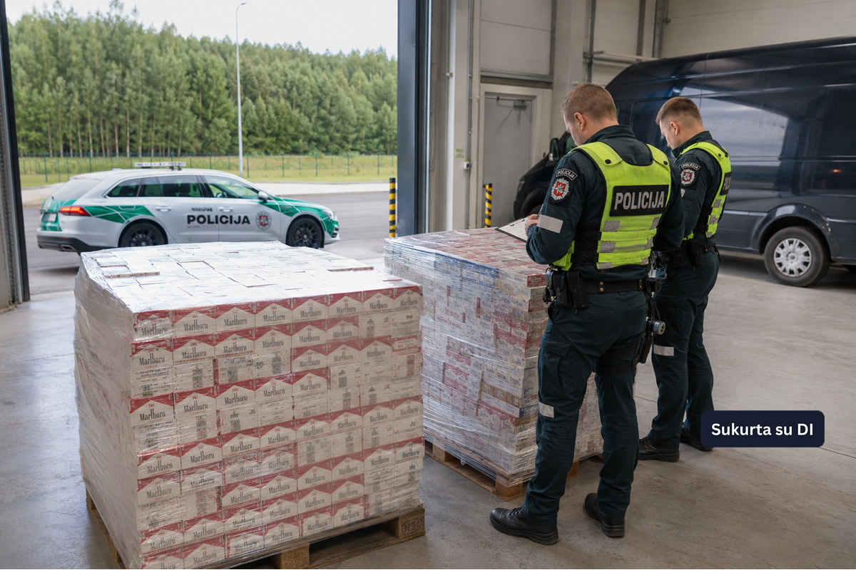 Policijos suvestinė: Klaipėdoje rastas sužaloto vyro kūnas, konfiskuota 26,5 tūkst. cigarečių pakelių