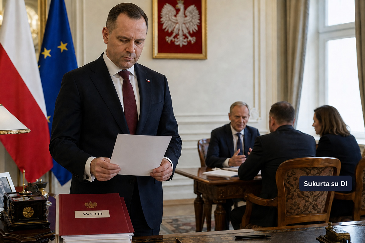 41 veto per metus: K. Nawrockis prezidentūrą pavertė Lenkijos dešiniųjų galios centru