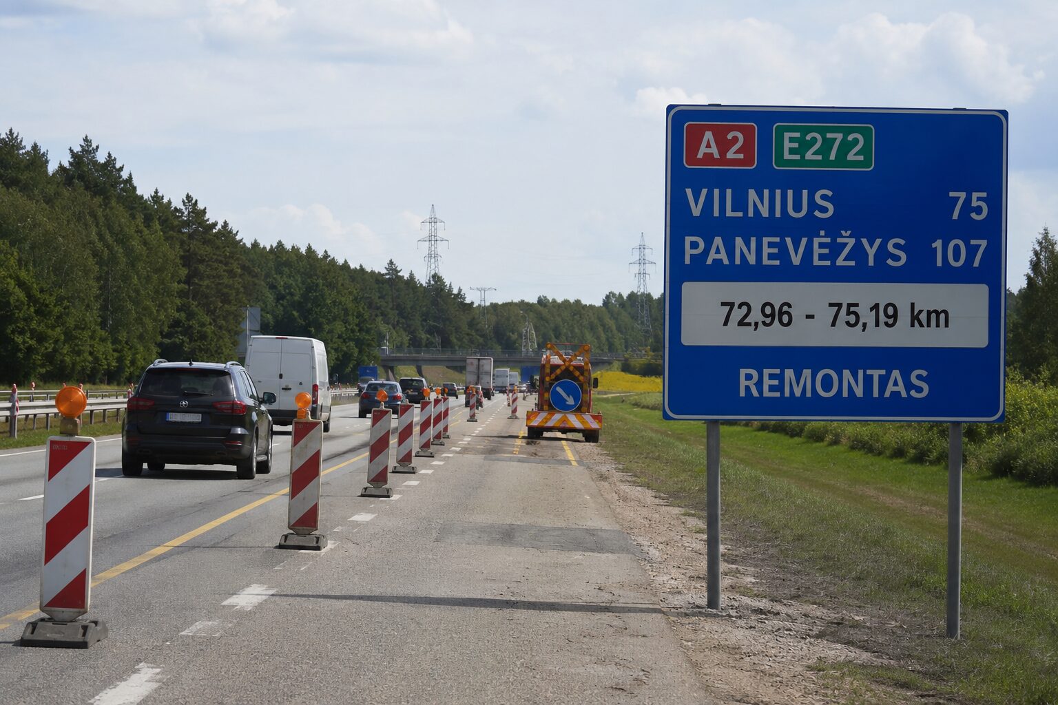 Svarbi žinia keliaujantiems A2 magistrale: netrukus prasidės naujas remonto etapas