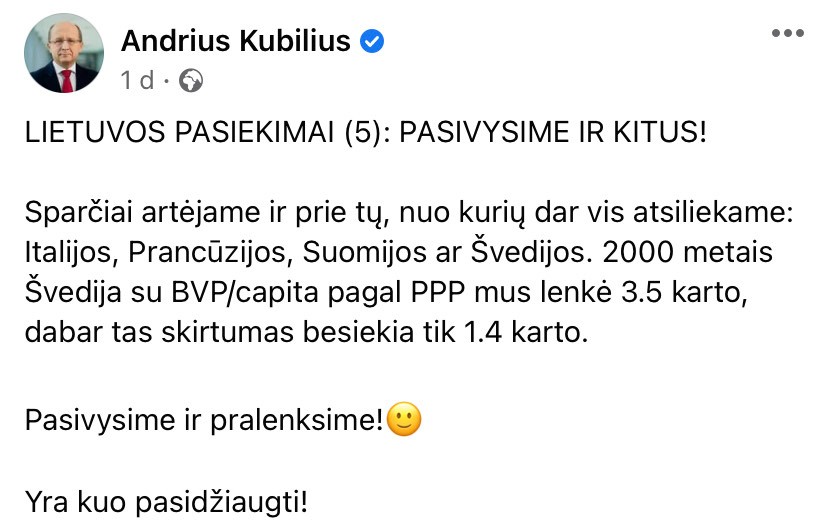 A. Kubiliaus pasisakymas
