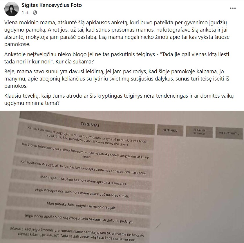 S. Kancevyčiaus pasisakymas