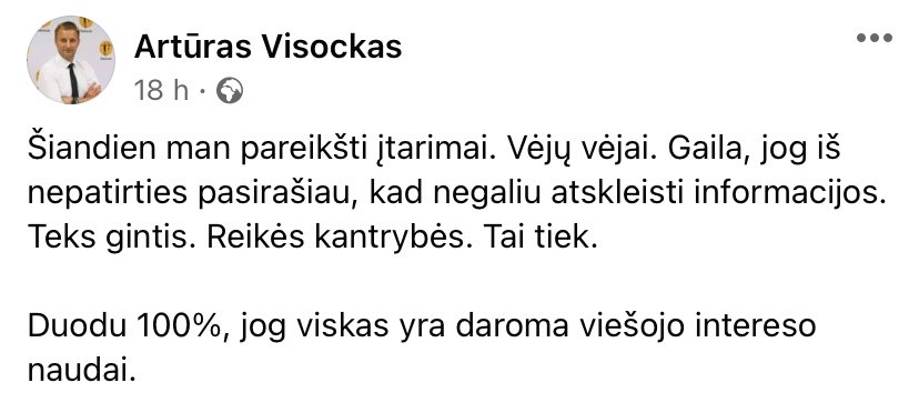 A. Visocko pasisakymas