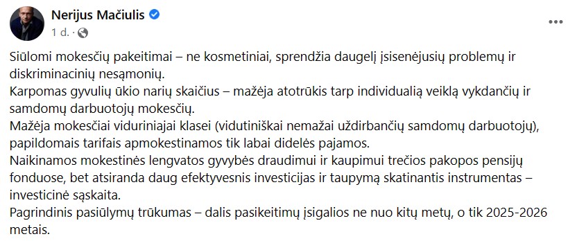 N. Mačiulio pasisakymas