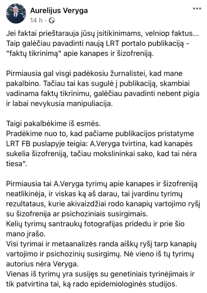 A. Verygos pasisakymas