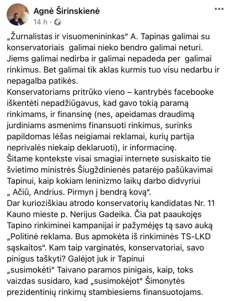 A. Širinskienės pasisakymas