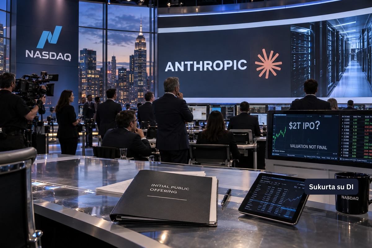 „Anthropic“ taikosi į 2 trln. JAV dolerių vertę: rinka laukia galbūt didžiausio IPO istorijoje
