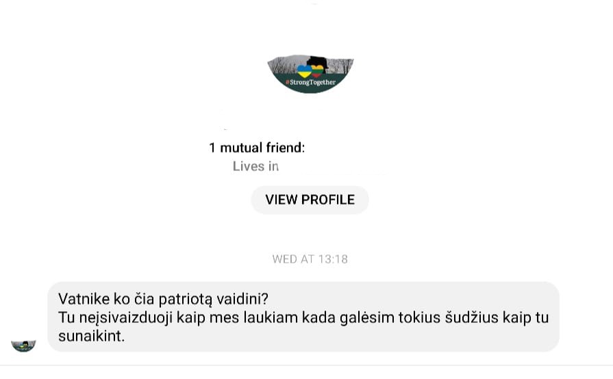 FB profilis, grasinęs D. Pikeliui