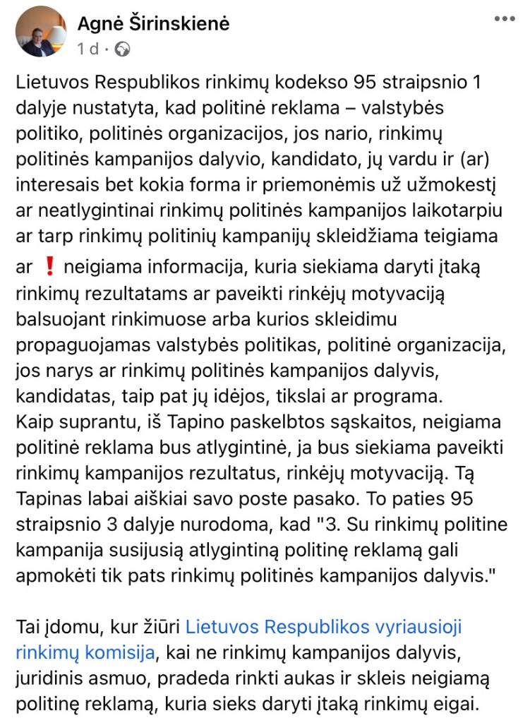 A. Širinskienės pasisakymas