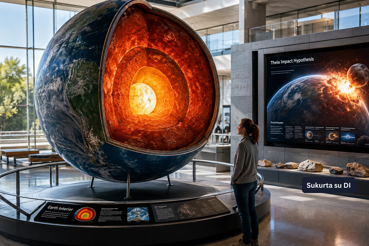 Žemės gelmėse gali slypėti prieš 4,5 mlrd. metų susidūrusios Tėjos planetos liekanos