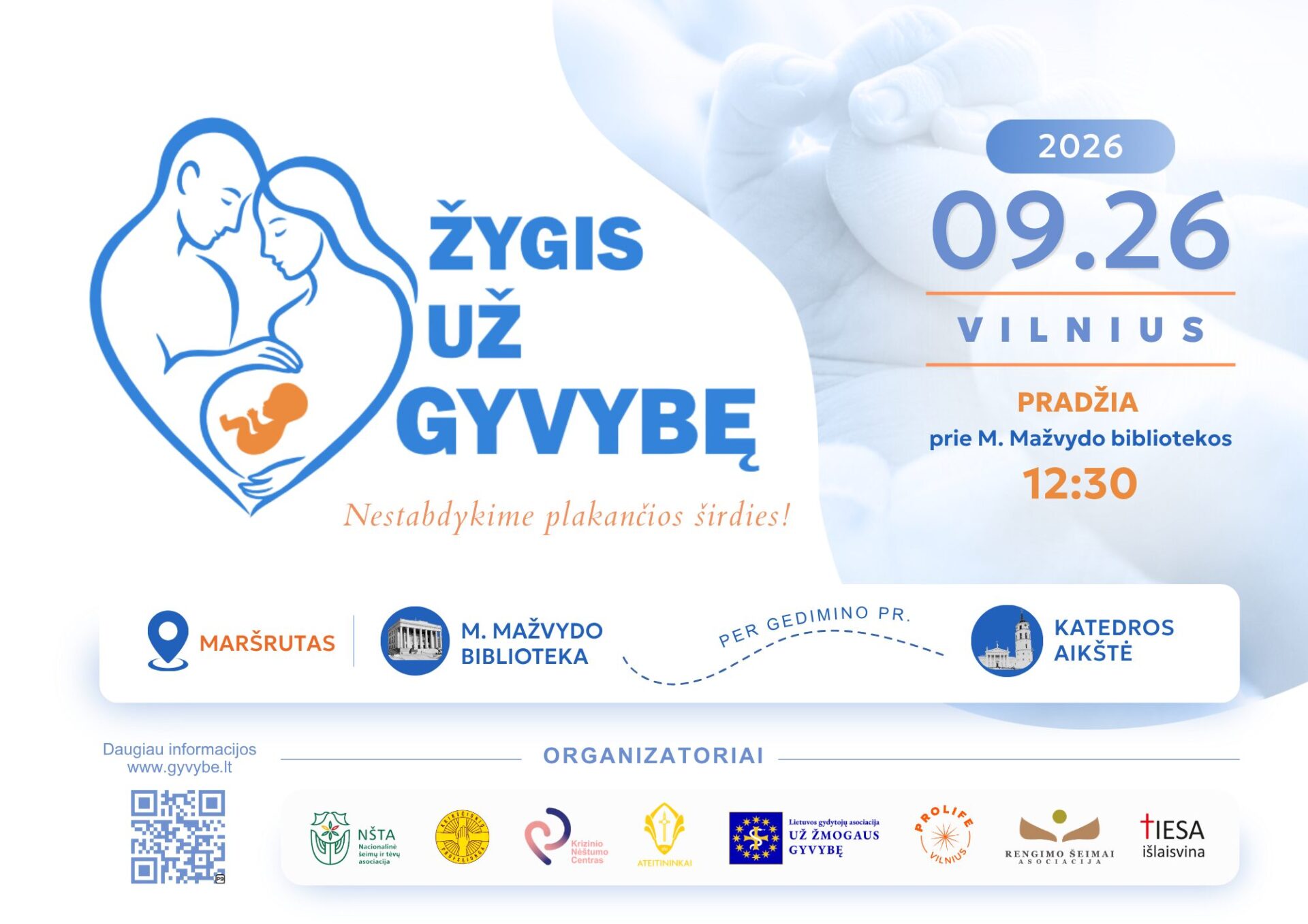 Vilniuje vyks „Žygis už gyvybę 2026“: eisena Gedimino prospektu pajudės Katedros aikštės link