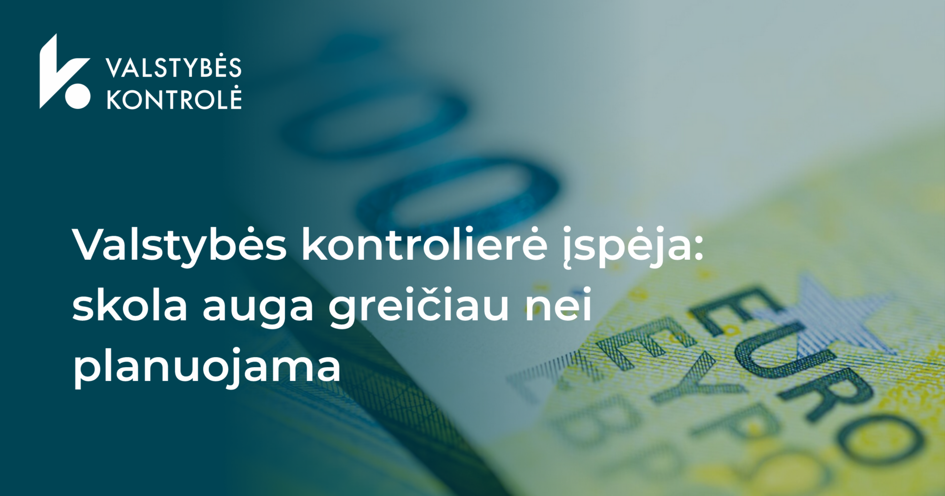 Valstybės kontrolierė įspėja - skola auga greičiau nei planuojama. Valstybės kontrolės nuotrauka