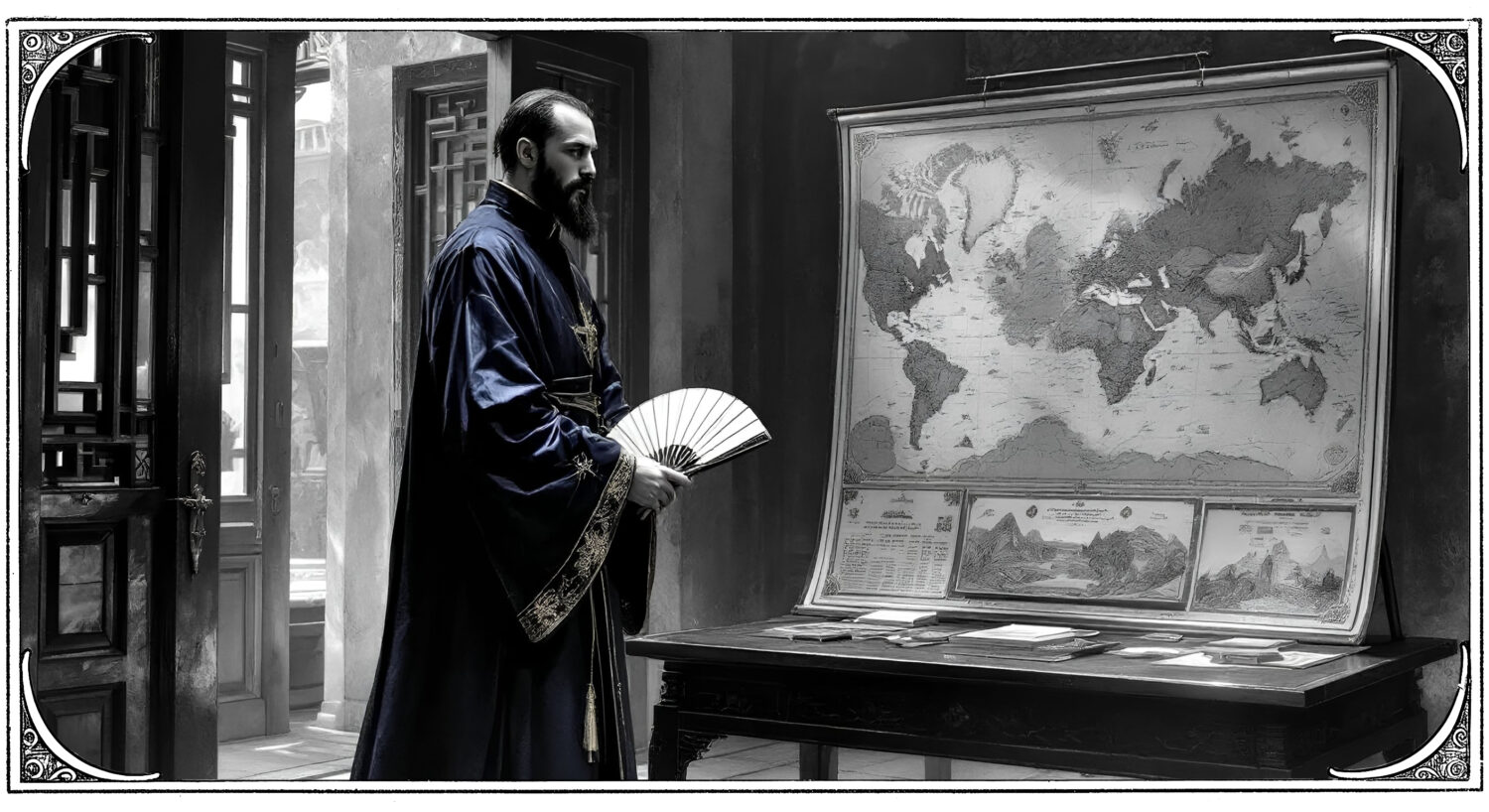 Matteo Ricci Kinijoje. Iliustracija i&scaron; knygos "Vatikanas". Viktoras Ja&scaron;inskas, 2026.