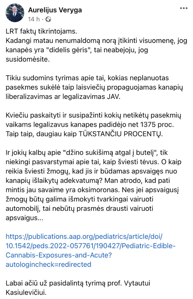A. Verygos pasisakymas
