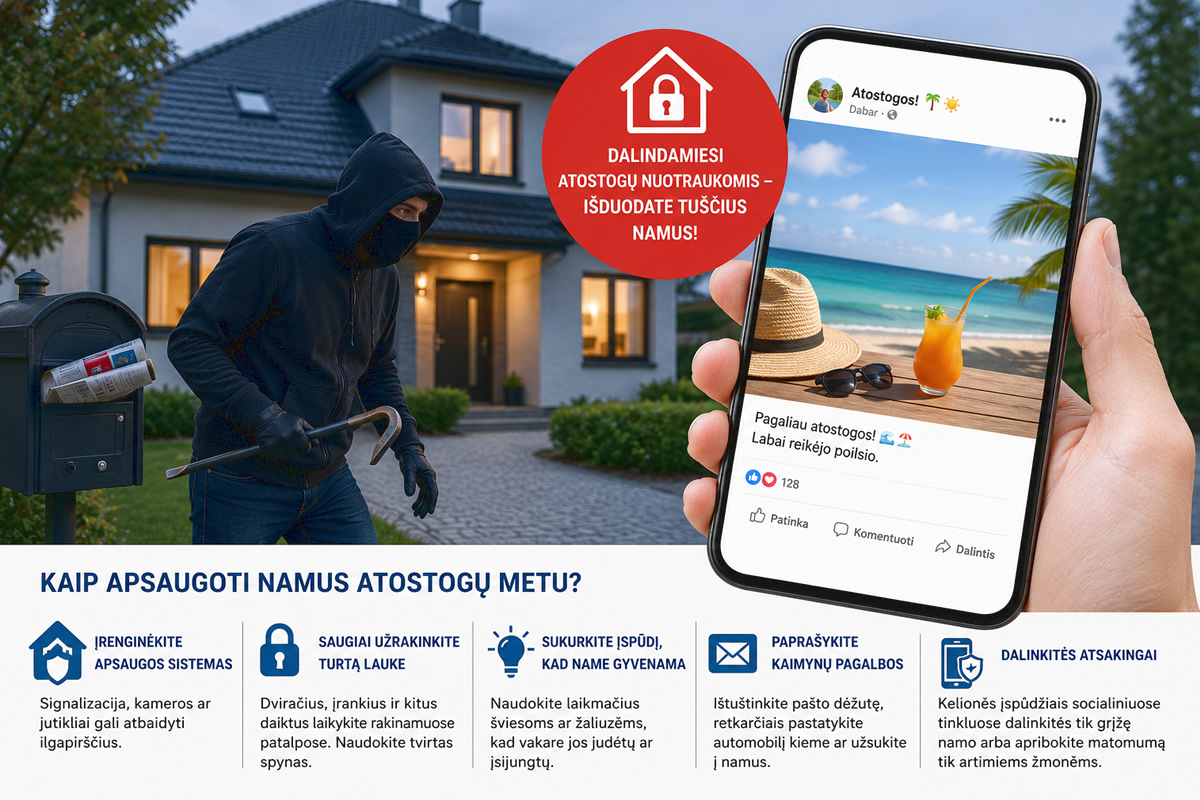 Atostogų nuotraukos gali kainuoti tūkstančius: draudikai perspėja dėl vagišiams siunčiamų signalų